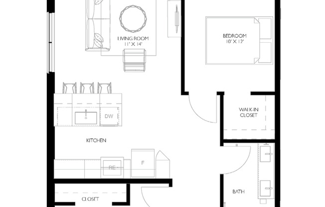 2 beds, 1 bath, 838 sqft, $1,895, Unit 413
