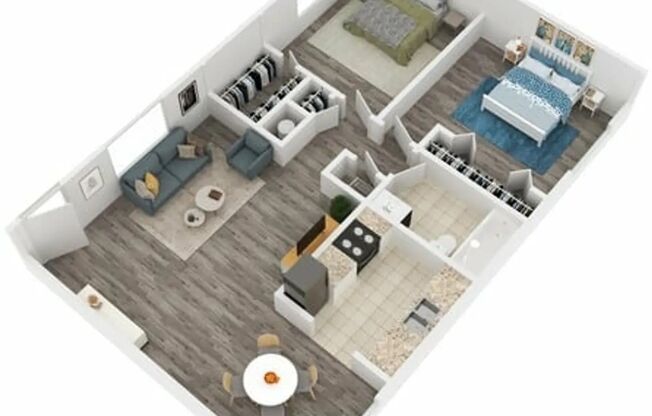 2 beds, 1 bath, 729 sqft, $1,625, Unit 1411-03