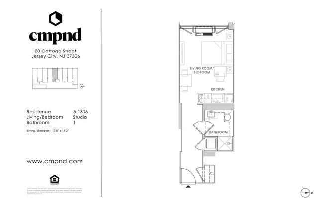 Studio, 1 bath, 329 sqft, $2,500, Unit 1806