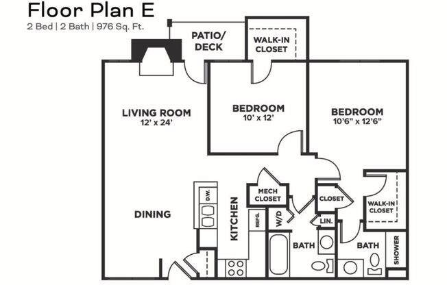 2 beds, 2 baths, 976 sqft, $1,317