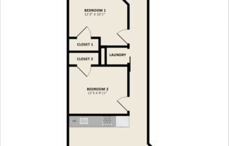 2 beds, 1 bath, 860 sqft, $1,634, Unit 144