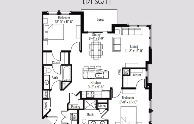 2 beds, 2 baths, 1,171 sqft, $2,350, Unit 8333 Globe Drive - 315