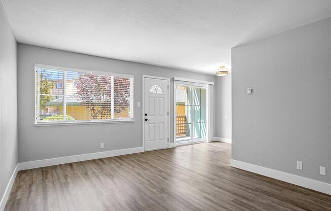 Bright Living Room at Peninsula Pines Apartments, South San Francisco, California