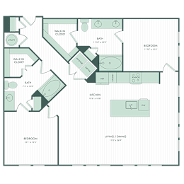 2 beds, 2 baths, 1,292 sqft, $1,774