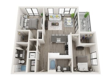 2 beds, 2 baths, 1,107 sqft, $3,388