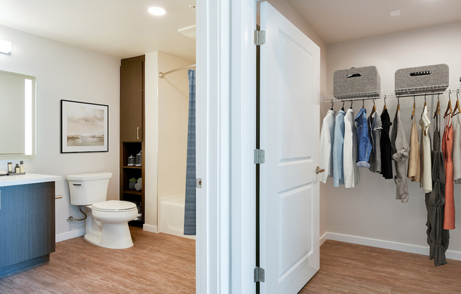 Oversized closets and bathrooms with custom storage