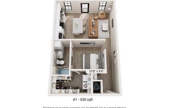 Studio, 1 bath, 630 sqft, $1,575, Unit 5808107