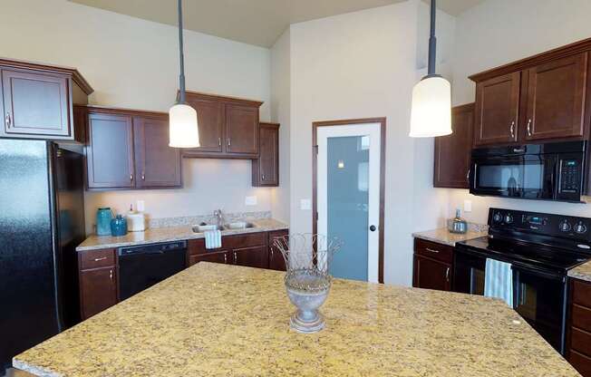 kitchen, island, cabinets, pantry