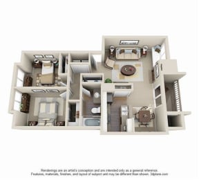 2 beds, 1 bath, 912 sqft, $1,729