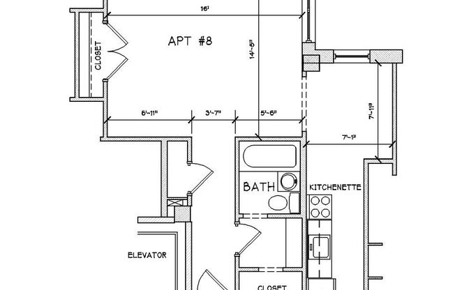 Studio, 1 bath, 300 sqft, $950, Unit 108