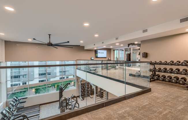 upstairs of fitness center