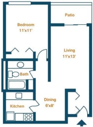 1 bed, 1 bath, 700 sqft, $1,283