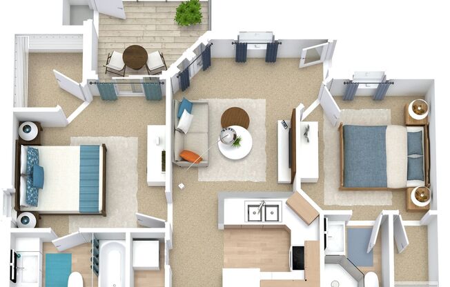 2 beds, 2 baths, 950 sqft, $1,640, Unit 915