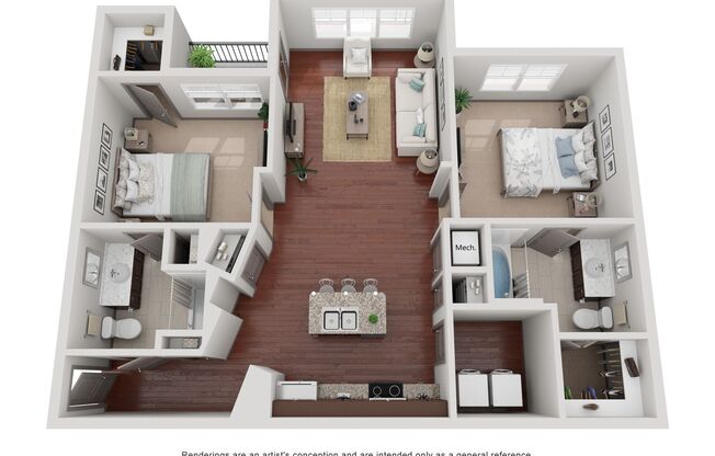 2 beds, 2 baths, 894 sqft, $1,595, Unit B - 1004 Unit 207 - B1078