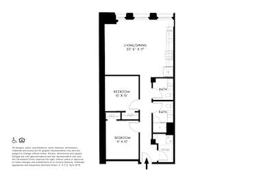 2 beds, 1.5 baths, 876 sqft, $2,240