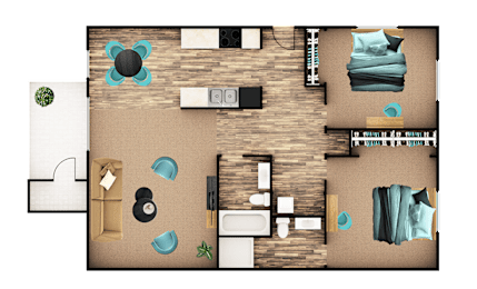 2 beds, 2 baths, 910 sqft, $1,208