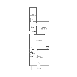 1 bed, 1 bath, 666 sqft, $1,265