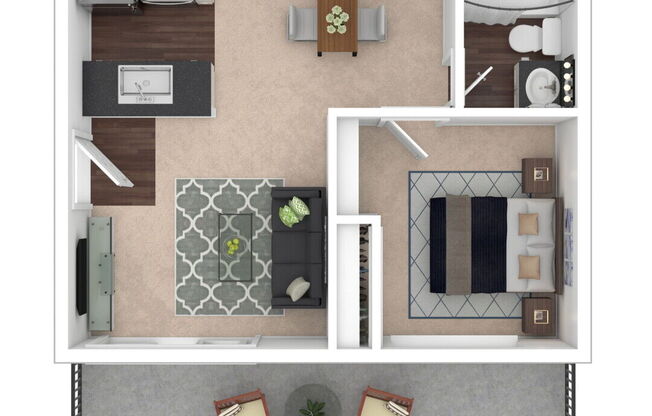 1 bed, 1 bath, 500 sqft, $1,986