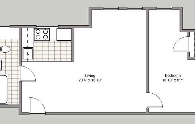 1 bed, 1 bath, 400 sqft, $1,250