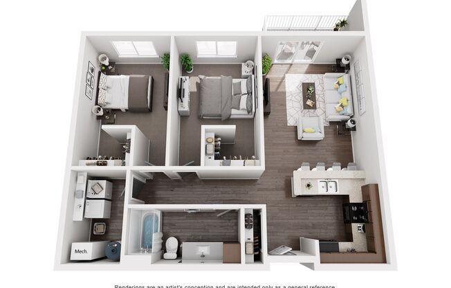 2 beds, 1 bath, 966 sqft, $1,175, Unit 3501-103