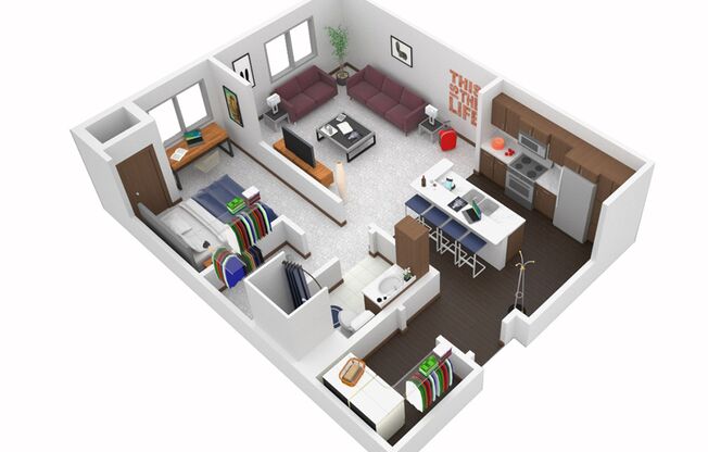 1 bed, 1 bath, 715 sqft, $1,335, Unit A311