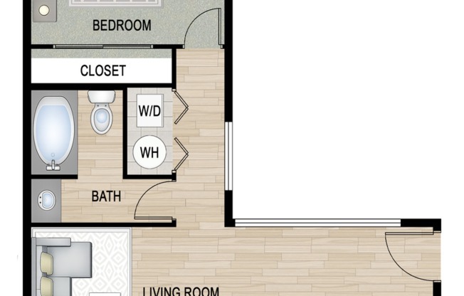 1 bed, 1 bath, 604 sqft, $1,650, Unit C208
