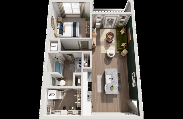 1 bed, 1 bath, 667 sqft, $1,690