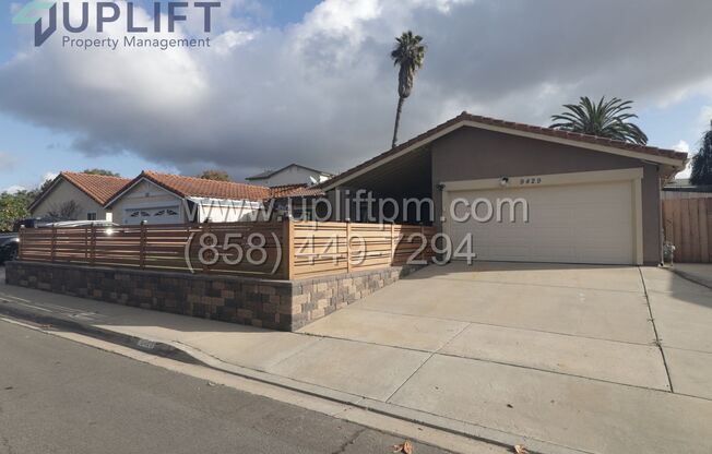 Beautiful 3 Bed, 2 Bath Home in Santee