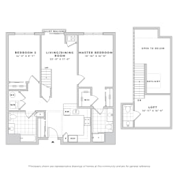 2 beds, 2.5 baths, 1,257 sqft, $3,540