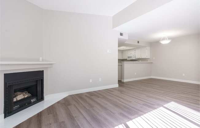 renovated floor plan with plank style flooring