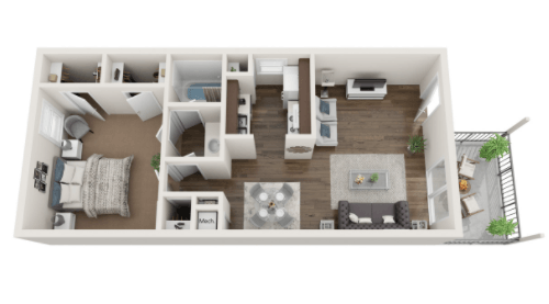 1 bed, 1 bath, 731 sqft, $649