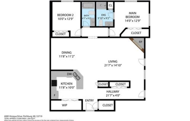 2 beds, 2 baths, 1,250 sqft, $1,995, Unit 402