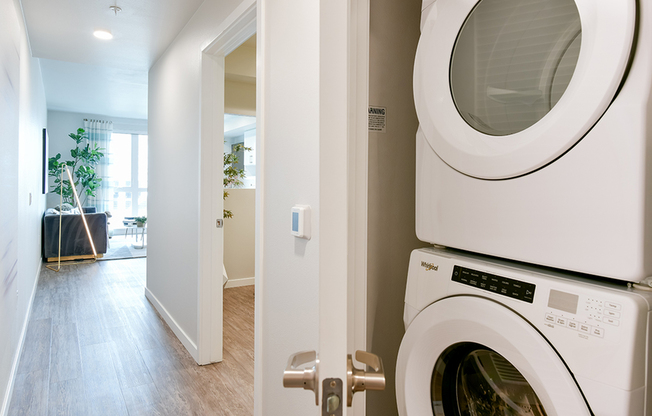 Full size front-loading washer and dryer