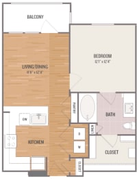 1 bed, 1 bath, 623 sqft, $1,336