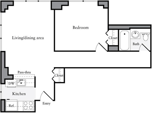 1 bed, 1 bath, 706 sqft, $4,865, Unit PHD