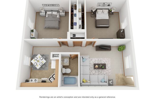 2 beds, 1 bath, 832 sqft, $995, Unit 1233-08
