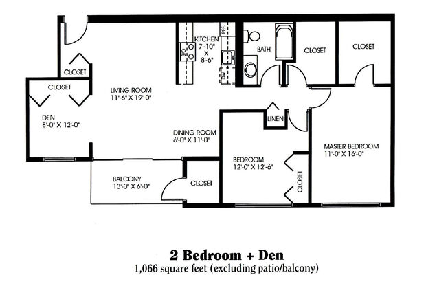 2 beds, 1 bath, 1,066 sqft, $2,207