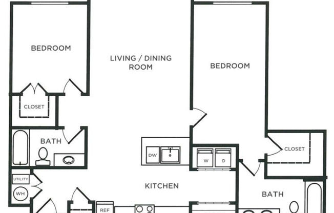 2 beds, 2 baths, 1,325 sqft, $2,105