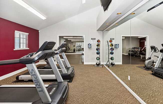 Community Fitness Center with Equipment at Meritage Apartments in Vallejo, CA.