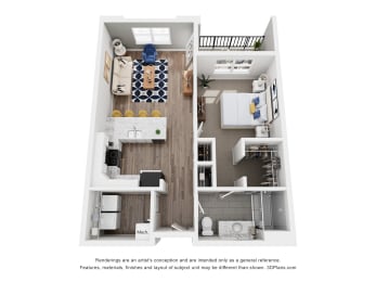 1 bed, 1 bath, 762 sqft, $1,738