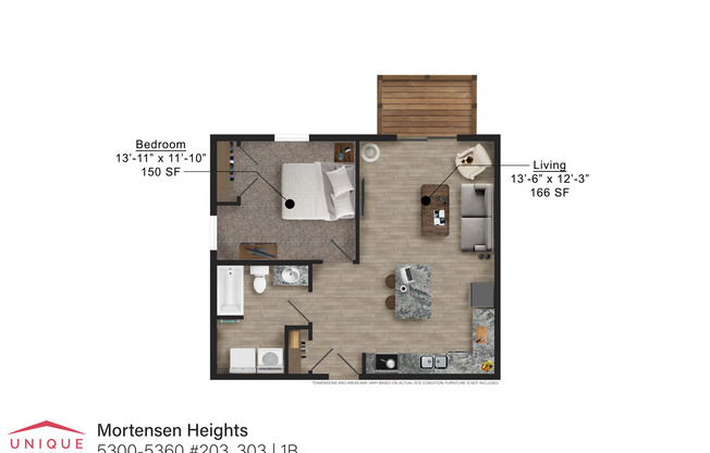 1 bed, 1 bath, 644 sqft, $975, Unit 303