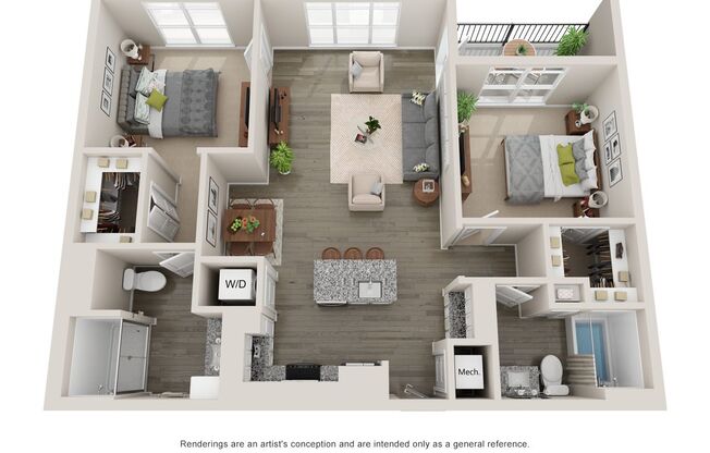 2 beds, 2 baths, 1,104 sqft, $2,400