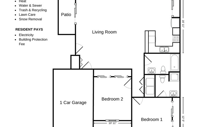 2 beds, 2 baths, 1,201 sqft, $1,640, Unit RT 5805