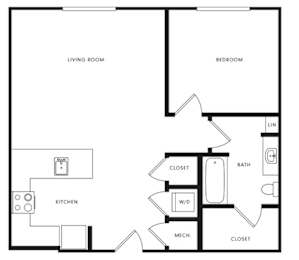 1 bed, 1 bath, 753 sqft, $1,786