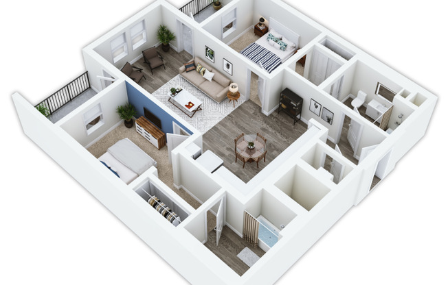 2 beds, 2 baths, 1,132 sqft, $2,880