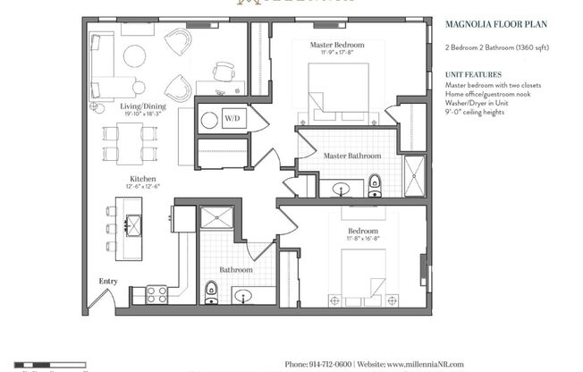 2 beds, 2 baths, 1,360 sqft, $4,200, Unit MIL-5B