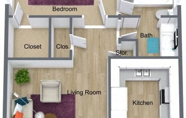 1 bed, 1 bath, 748 sqft, $894, Unit 2037E