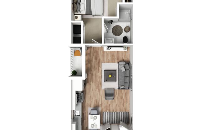 1 bed, 1 bath, 580 sqft, $1,512, Unit A101