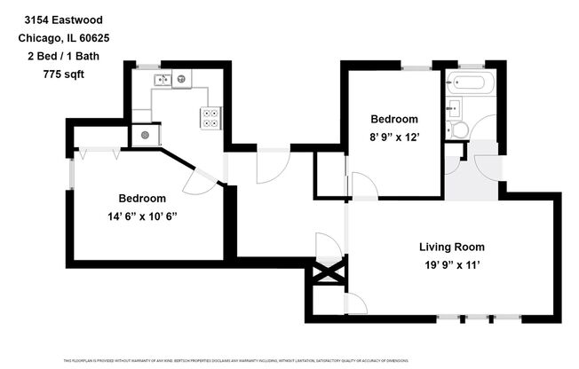 2 beds, 1 bath, 775 sqft, $1,725, Unit 3154-1