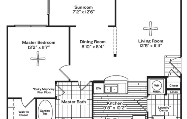 1 bed, 1 bath, 845 sqft, $1,379